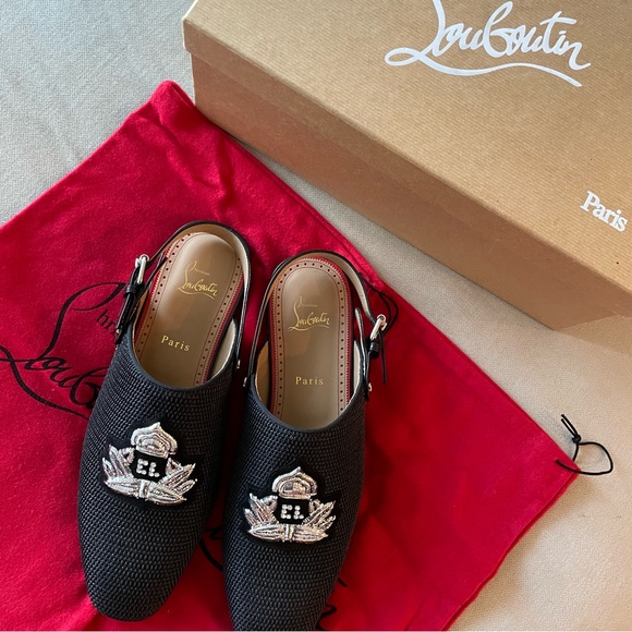 NWT💎Christian Louboutin💎Crestiflat Slingback Tresse - Picture 2 of 10